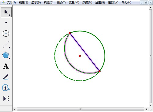 关于几何画板如何绘制月牙形图案。
