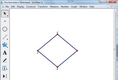 关于几何画板使用变换命令制作菱形的操作步骤