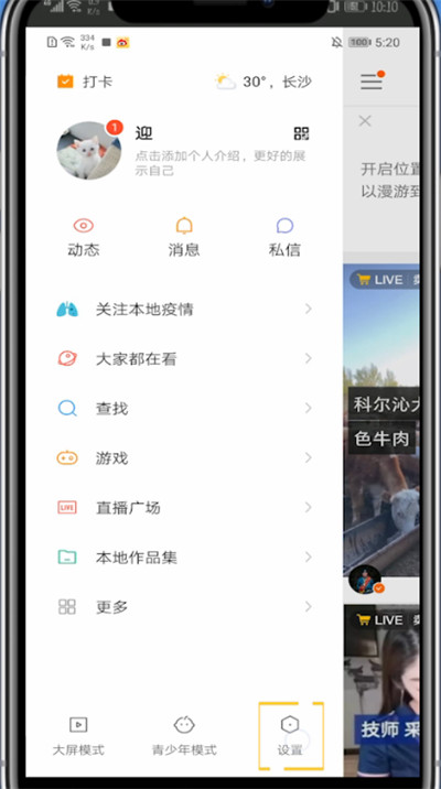 关于快手中关闭在线状态的方法。