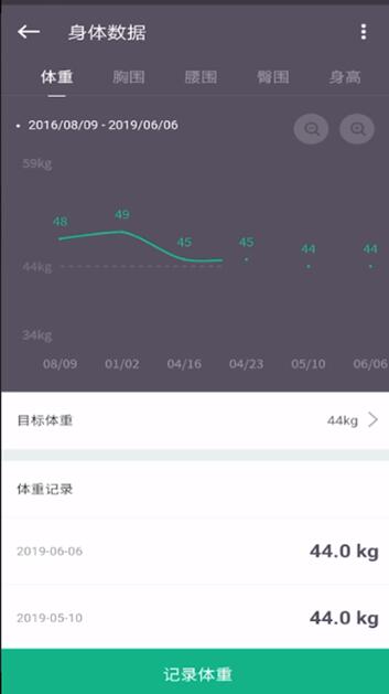 关于Keep中进行记录体重变化腿围的操作流程。