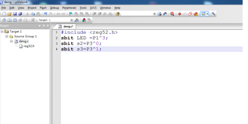 关于Keil uVision4 两个按键控制灯效果编程的操作教程