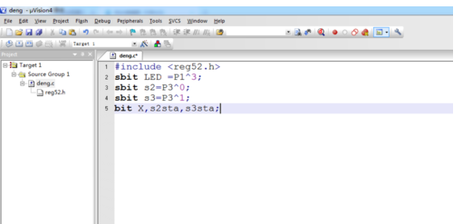 关于Keil uVision4 两个按键控制灯效果编程的操作教程