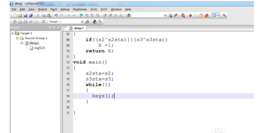 关于Keil uVision4 两个按键控制灯效果编程的操作教程