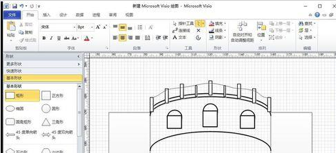 关于Microsoft Office Visio绘制带桥洞拱形大桥模型的具体使用教程 关于怎么聊天的软件