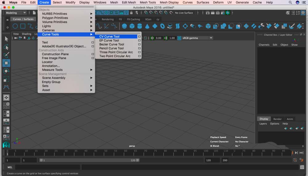 关于maya多条曲线合为一条曲线的操作方法