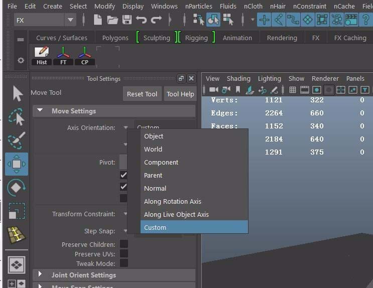 关于maya将模型改变中心点和方向的具体方法