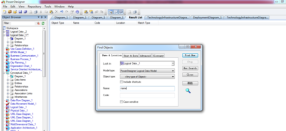 关于Power Designer中对象查询的使用方法介绍