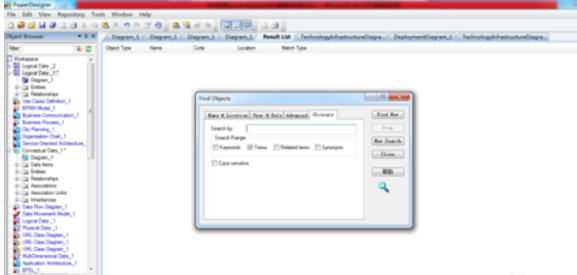 关于Power Designer中对象查询的使用方法介绍