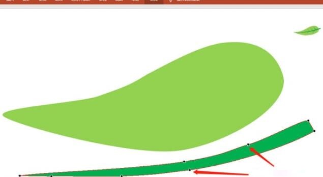 关于PPT2019绘制绿色树叶的操作过程