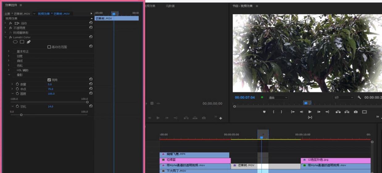 关于premiere制作镜头晕影效果的图文操作内容