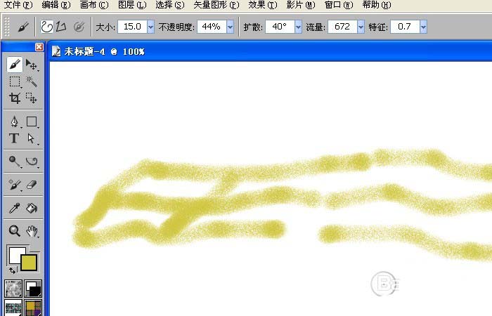 关于painter中使用喷画笔绘制出简单图形具体操作方法