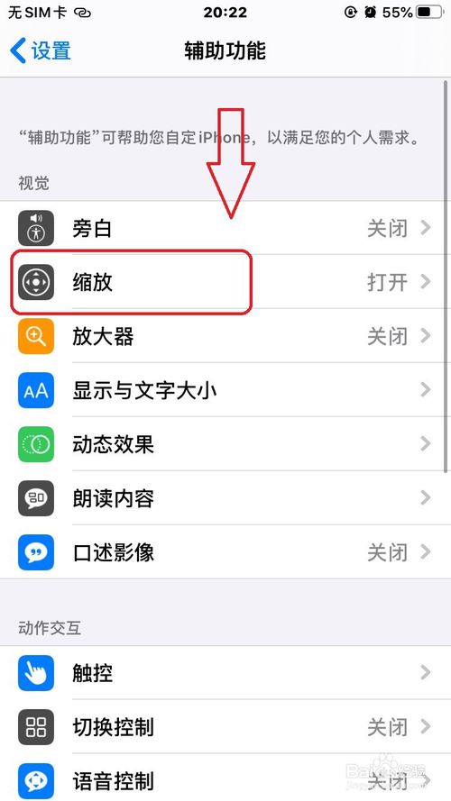 关于苹果手机的缩放功能如何设置。