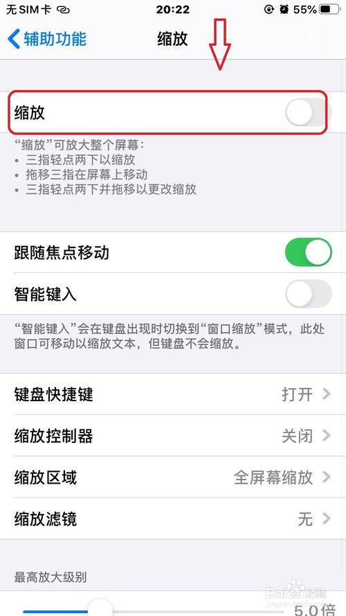 关于苹果手机的缩放功能如何设置。
