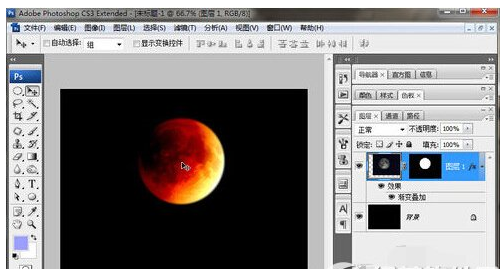 关于巧用photoshop打造红月亮的具体方法。