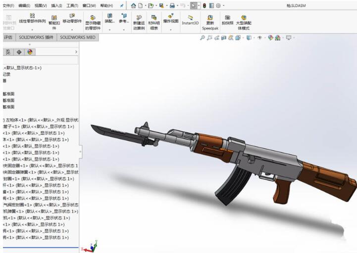 关于Solidworks拆分AK47突击步枪模型的操作步骤