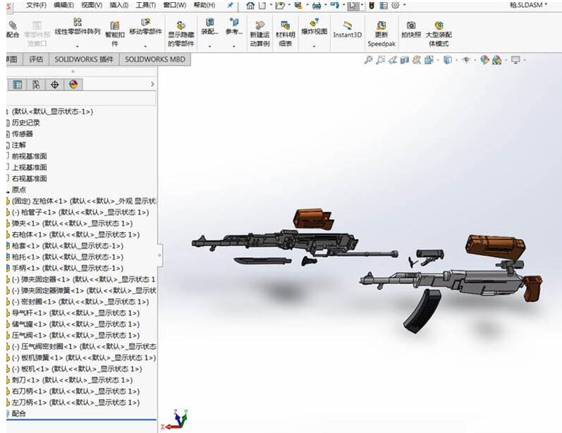 关于Solidworks拆分AK47突击步枪模型的操作步骤