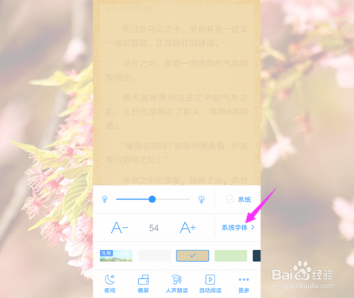 关于手机QQ阅读如何修改小说字体。