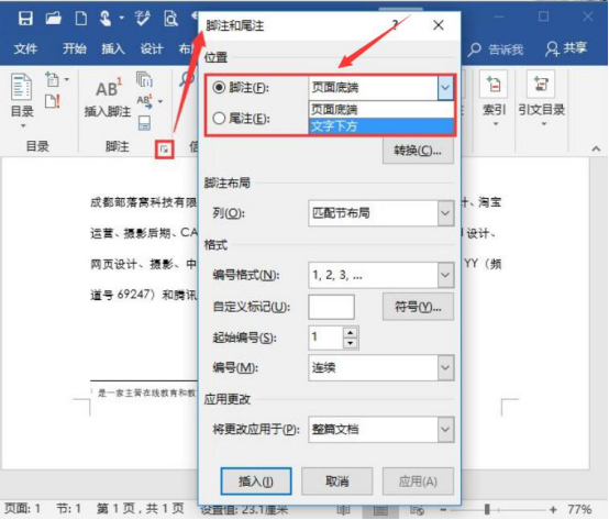 关于Word脚注和尾注怎么使用。