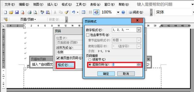 关于Word 2003设置页码从任意页开始的操作教程