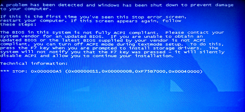 Win7旗舰版蓝屏错误代码0x000000a5要怎么解决?