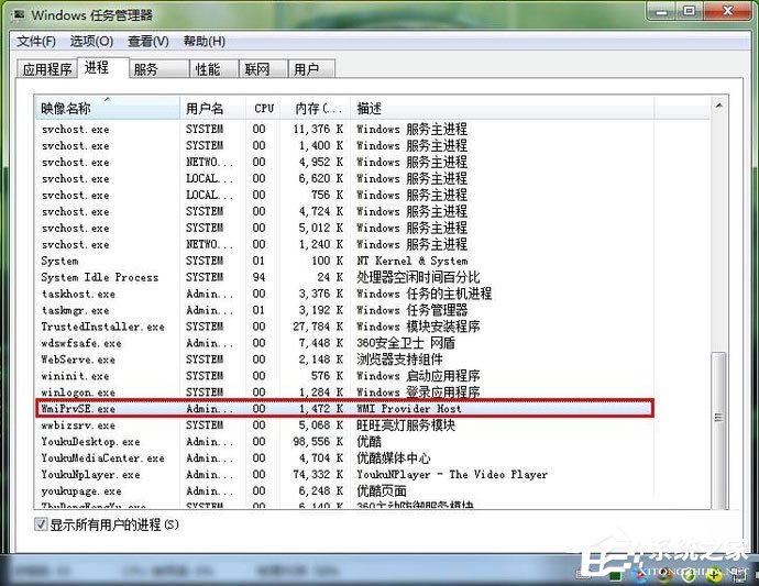 关于Win7系统wmiprvse.exe占用cpu高如何禁用