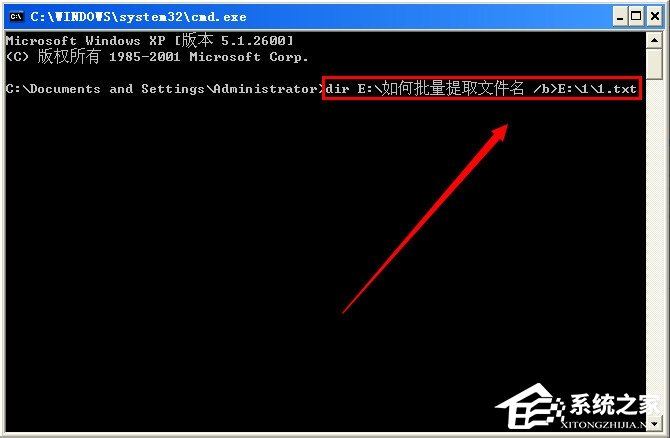 关于WinXP系统如何批量提取文件名