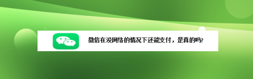 关于微信没网络能支付吗。