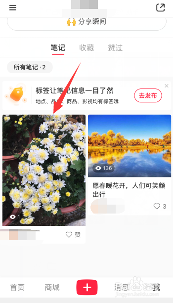 关于小红书在哪删除自己的笔记。
