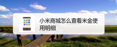 关于小米商城米金明细在哪看。
