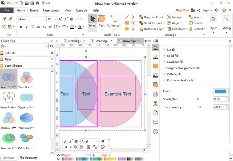 关于亿图流程图制作软件设计维恩图的方法步骤 亿图 流程图