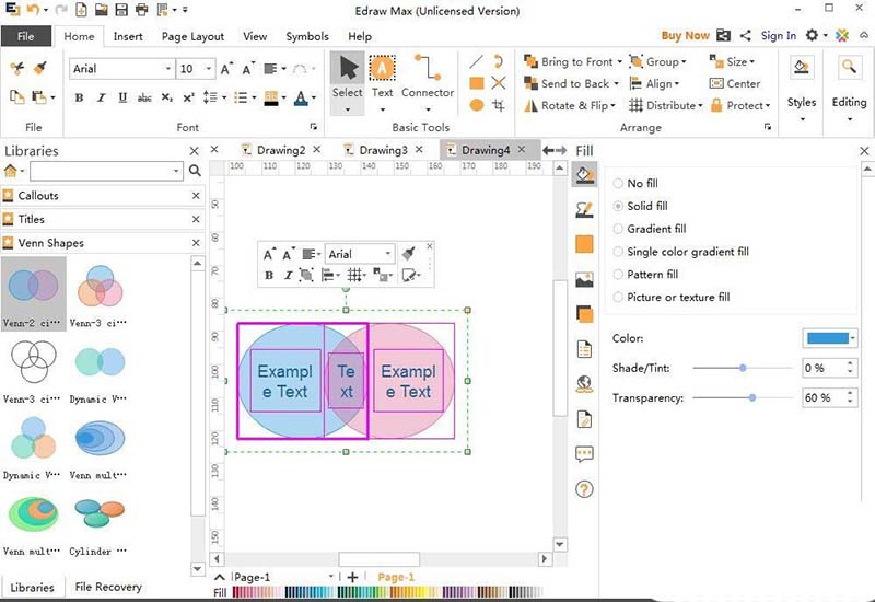 关于亿图流程图制作软件设计维恩图的方法步骤 亿图 流程图