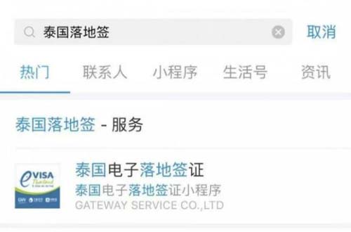 关于支付宝办理泰国落地签的操作过程。