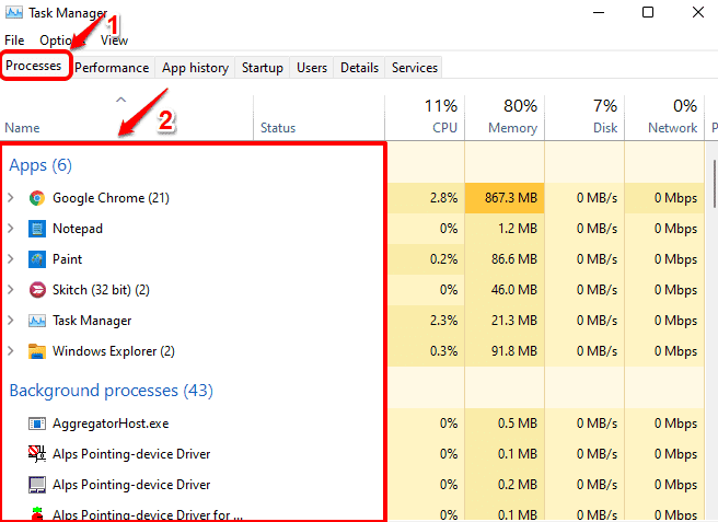 关于怎么在Windows11/10中查看正在运行的进程
