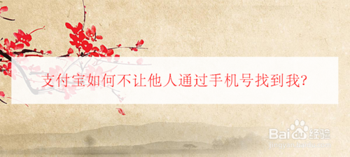 关于支付宝怎么不让他人通过手机号找到我。