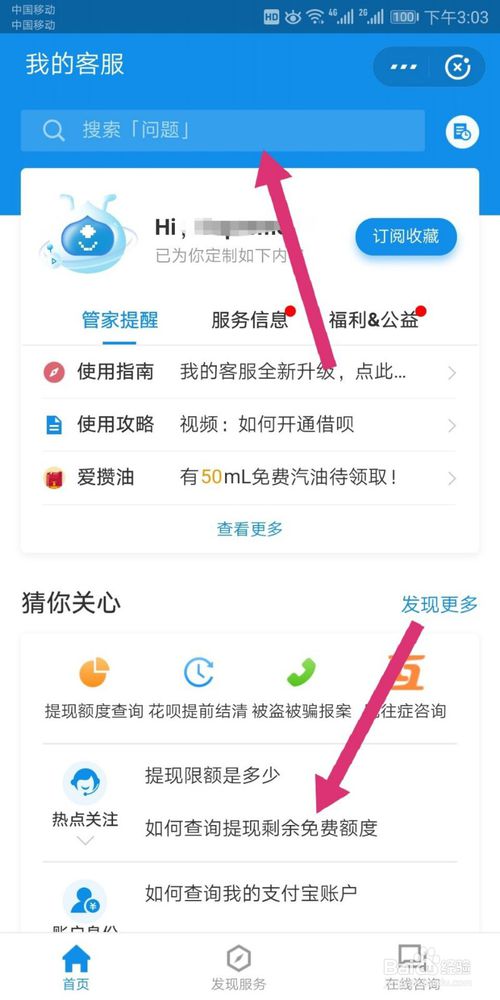 关于支付宝如何查询免费提现额度。