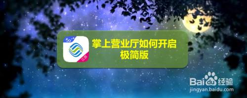关于掌上营业厅怎么打开极简版。
