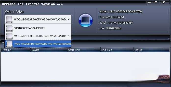 HDDScan检测硬盘使用方法。