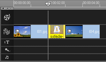 会声会影在覆叠轨中应用转场的简单操作。