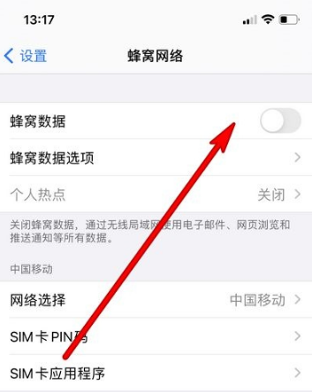 iphone12数据网络如何打开。