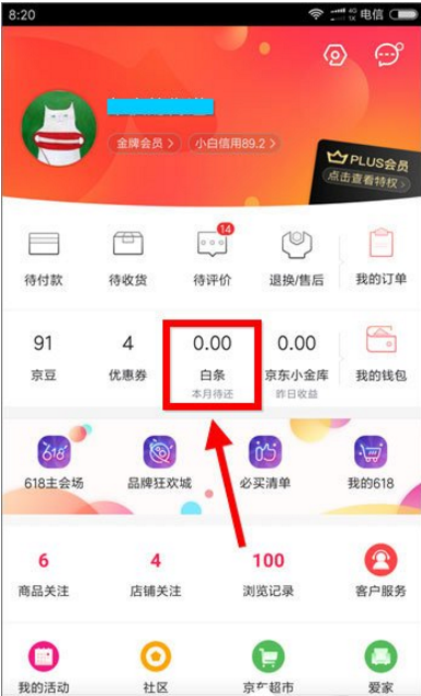 京东app中进行白条还款的具体步骤