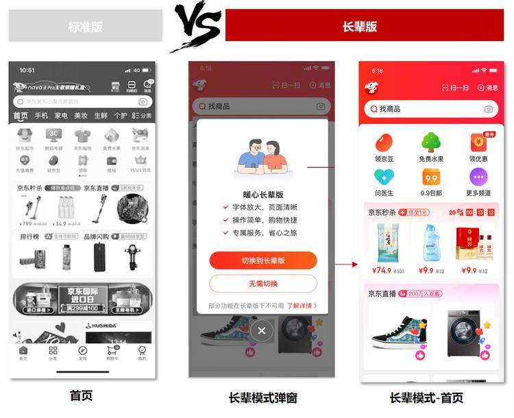 京东App将上线“长辈模式”：加大字号、强化语音搜索...一键切换更顺手