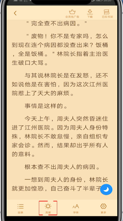 经验分享疯读小说中调节亮度的简单步骤。