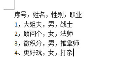 经验分享Word怎么把文字转换成表格。