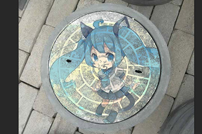 经验分享用PS在井盖上涂鸦的操作方法