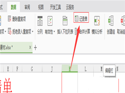 经验分享wps使用记录单的操作方法