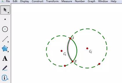 几何画板给相交两圆公共部分涂色的操作方法截图