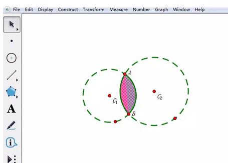 几何画板给相交两圆公共部分涂色的操作方法截图