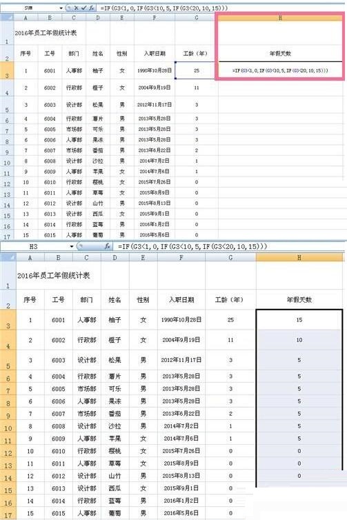 经验分享Excel使用if多重函数制作员工年假表的操作方法 经验分享蓝奏云软件合集我来说说链接汇总