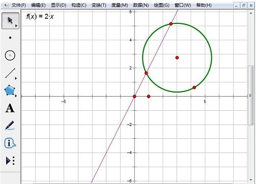 经验分享使用几何画板构造直线与圆的交点的操作内容