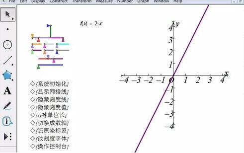 经验分享几何画板设计正比例函数图像的具体方法